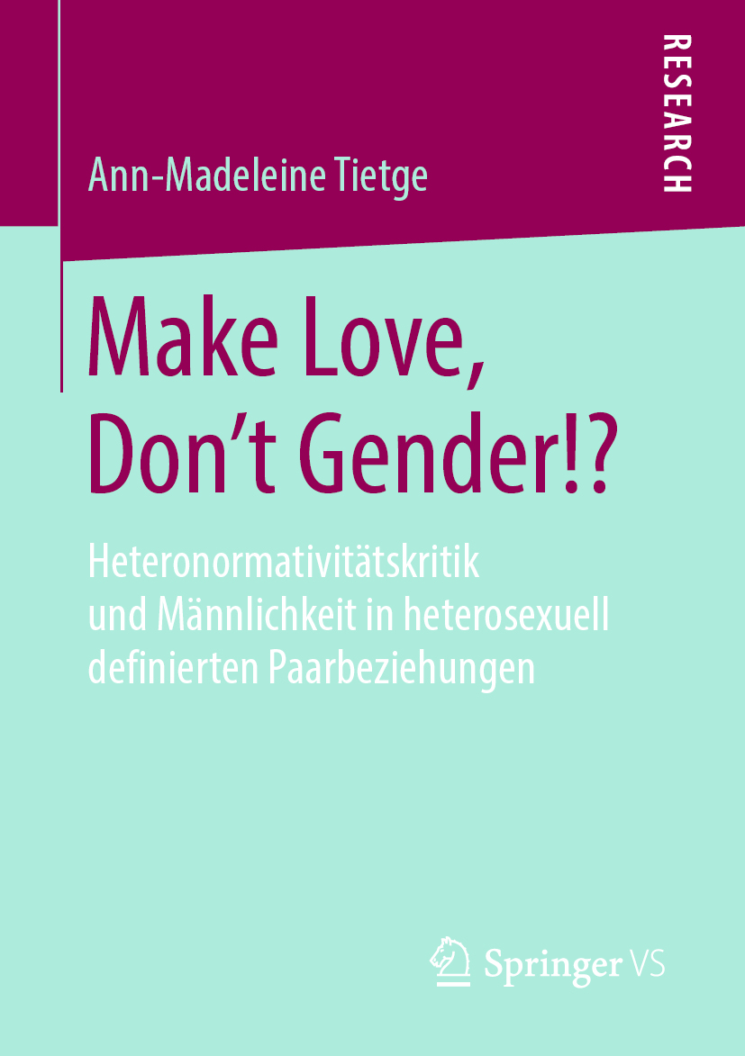 Buchcover in Magenta- und Türkistönen Make Love, Not Gender!?