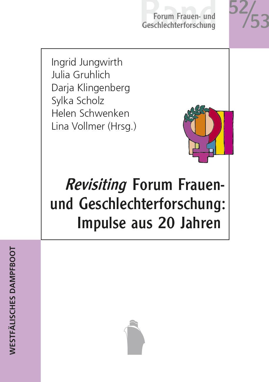 Cover: Ingrid Jungwirth, Julia Gruhlich, Darja Klingenberg, Sylka Scholz, Helen Schwenken, Lina Vollmer (Hg.): Revisiting Forum Frauen- und Geschlechterforschung. Impulse aus 20 Jahren. Westfälisches Dampfboot. 2023.